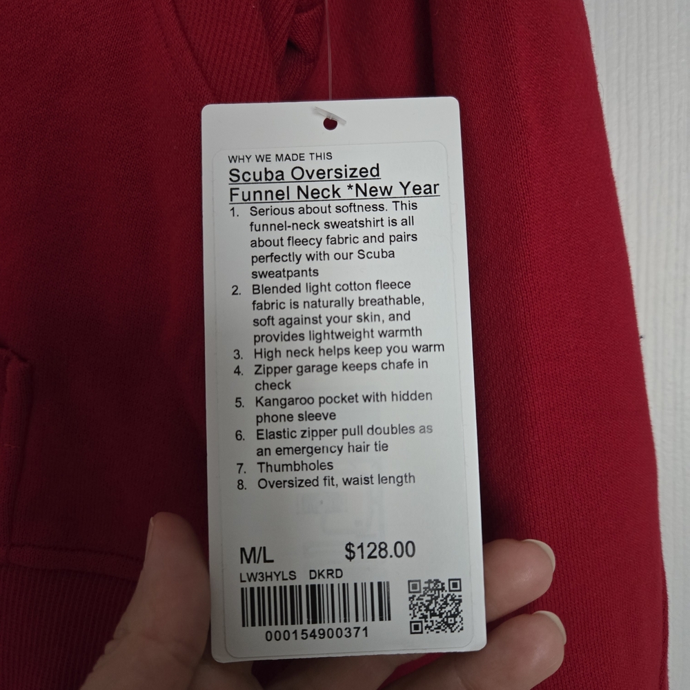 Lululemon Lunar Year Special Edition Red Half-Zip Scuba Hoodiesz M/L - Picture 4 of 11
